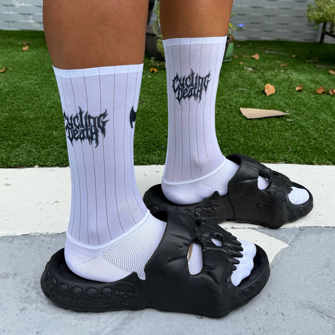 Cycling Death White Aero Socks